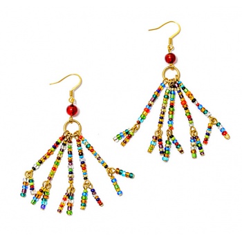 Šperky Murano Millefiori - Náušnice KUMARI - červené