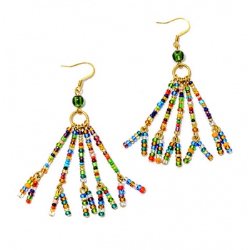 Šperky Murano Millefiori - Náušnice KUMARI - zelené