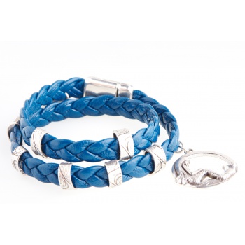 Náramky Born In Barcelona - Náramok unisex modro-strieborný - L