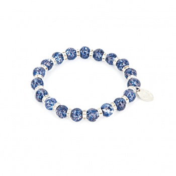 Šperky Murano Millefiori - Náramok KARMA - tmavo - modrý