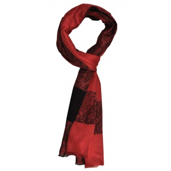Módne doplnky pre ženy - Hodvábny šál - Super Silk - červeno-čierny