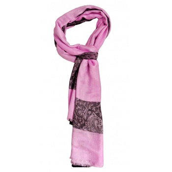 Módne doplnky pre ženy - Hodvábny šál - Super Silk - ružovo-čierny