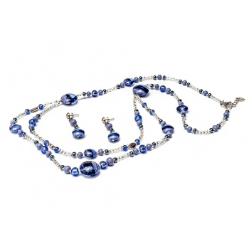 Šperky Murano Millefiori - Set FLAVIA - fialový