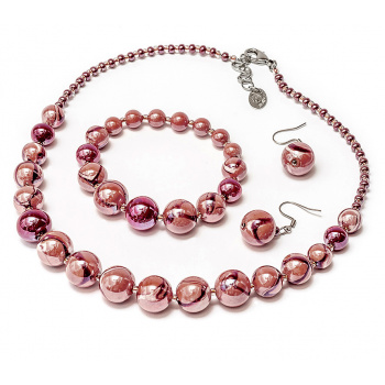 Šperky Murano Millefiori - Set OTILIA - červený