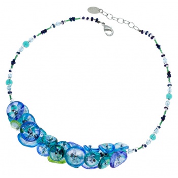 Šperky Murano Millefiori - Náhrdelník NELLY - tyrkysový