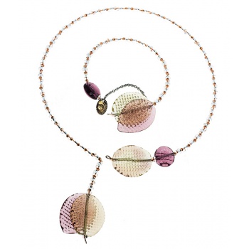 Šperky Murano Millefiori - Set TAISIA - fialový