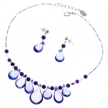 Šperky Murano Millefiori - Set ZINANDA - čierny