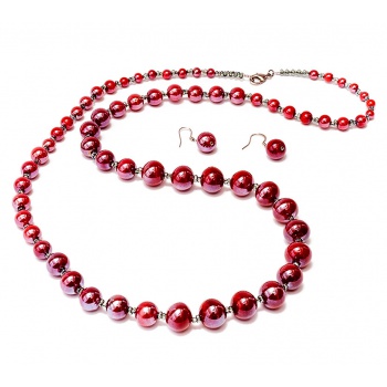 Šperky Murano Millefiori - Set TERESA - červený