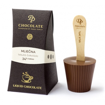 Ručne robené čokolády a pralinky - Tekutá čokoláda mliečna - 34%