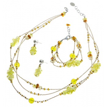 Šperky Murano Millefiori - Set LAURA - zelená